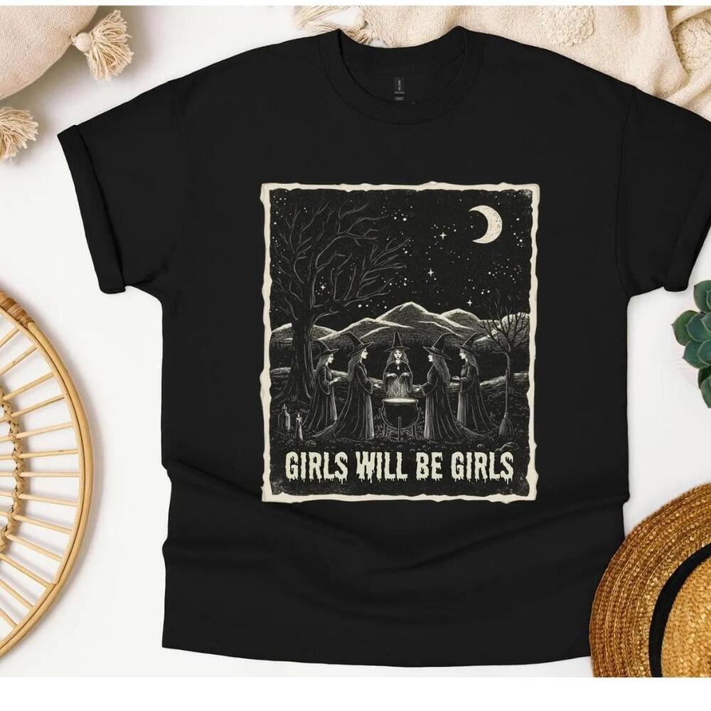 Black & White Girls Will Be Girls T-Shirt